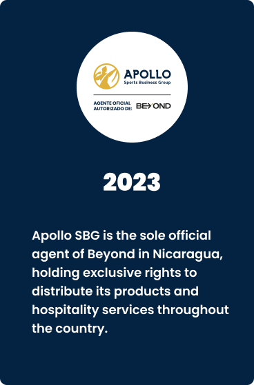 Since 2023, Apollo SBG is the sole official agent of Beyond in Nicaragua, holding exclusive rights to distribute its products and hospitality services throughout the country.