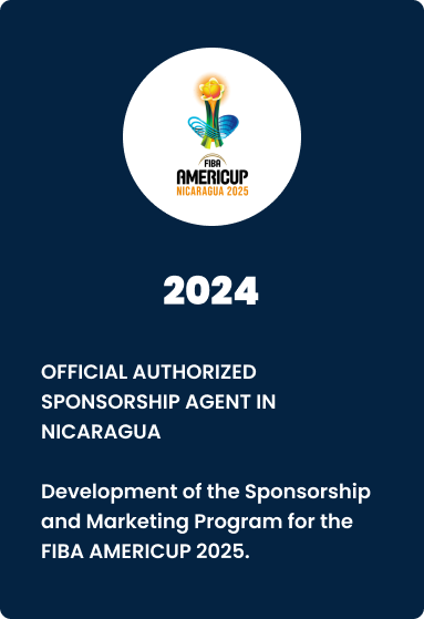 Since 2024, Apollo Services is the oficial authorized sponsorship agent in Nicaragua of the FIBA Americup Nicaragua 2025. Development of the Sponsorship and Marketing Program for the FIBA Americup 2025.